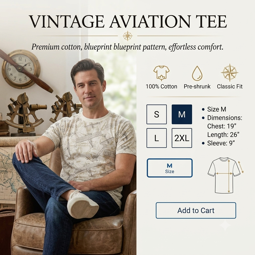 Mens TEE - Vintage Aviation