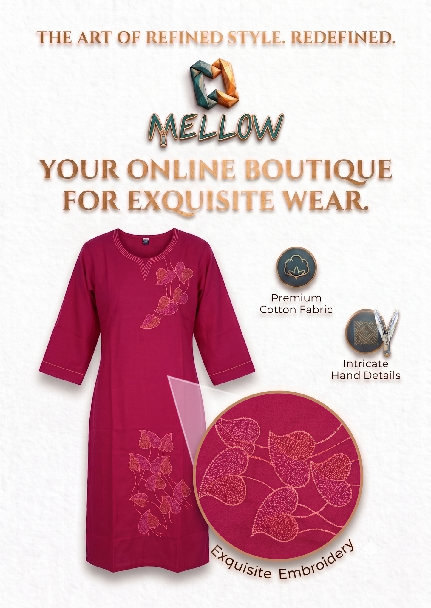 Premium Cotton Kurta -RED