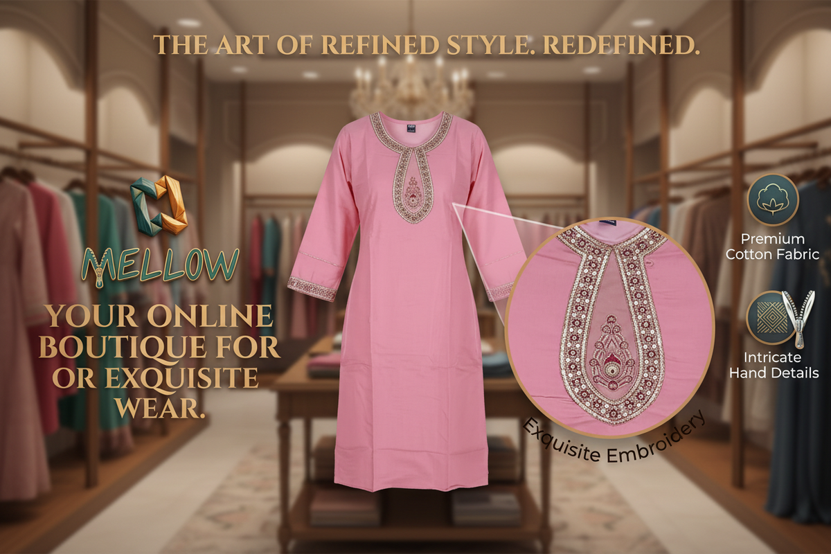 Premium Cotton Kurta - Pink