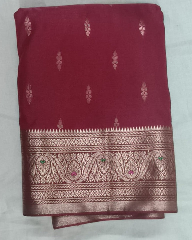 Banarasi Silk Sarees - Meroon Colour