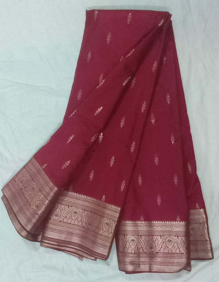 Banarasi Silk Sarees - Meroon Colour