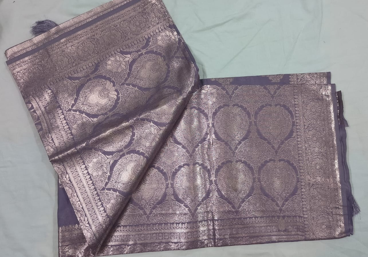 Benaras Silk Saree -Dust Lavender