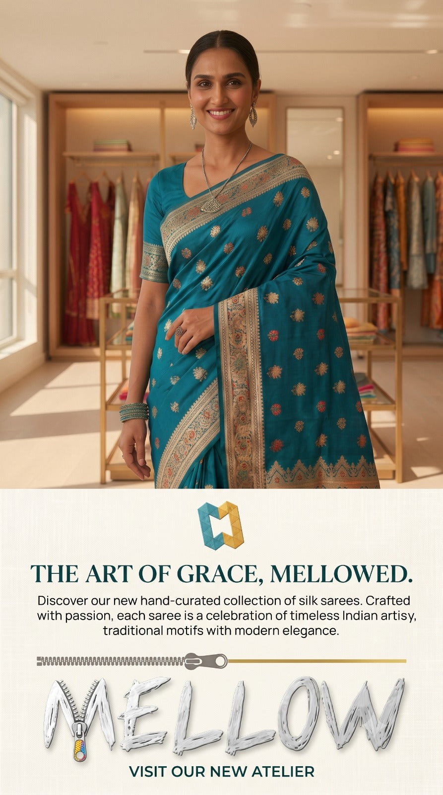 Banarasi silk saree -king fish blue with golden border