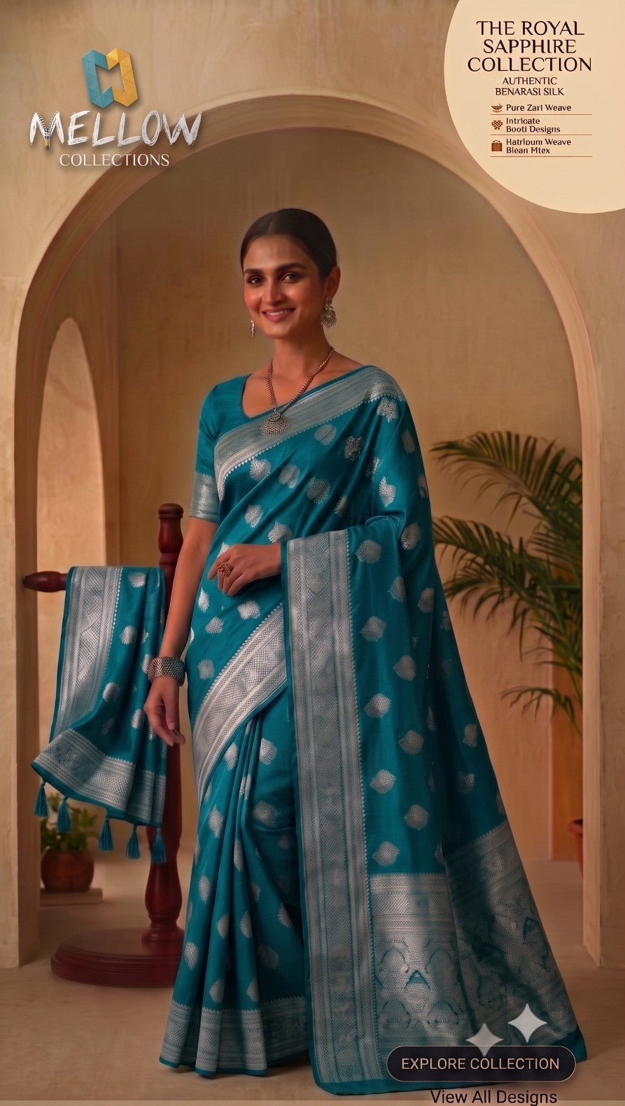 Banaras Silk Saree - Light geen